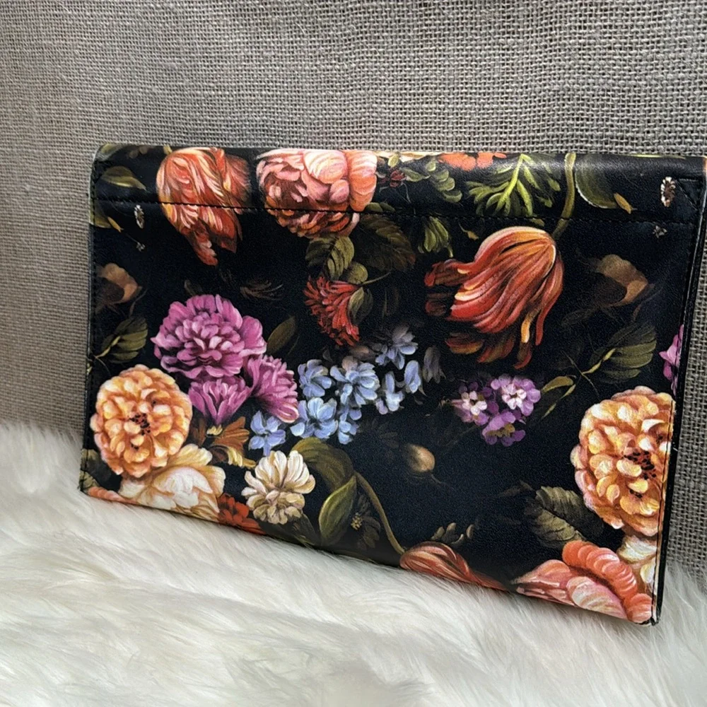 Anthropologie floral leather handbag clutch - Picture 2 of 11